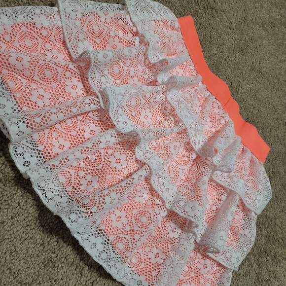 NWOT Orange & Lace Multi-Layered Skirt - Picture 2 of 5